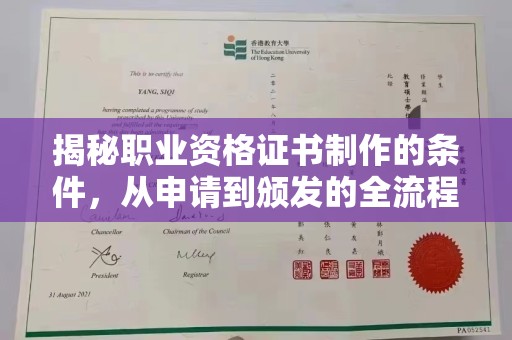 铜锣揭秘职业资格证书制作的条件，从申请到颁发的全流程解析